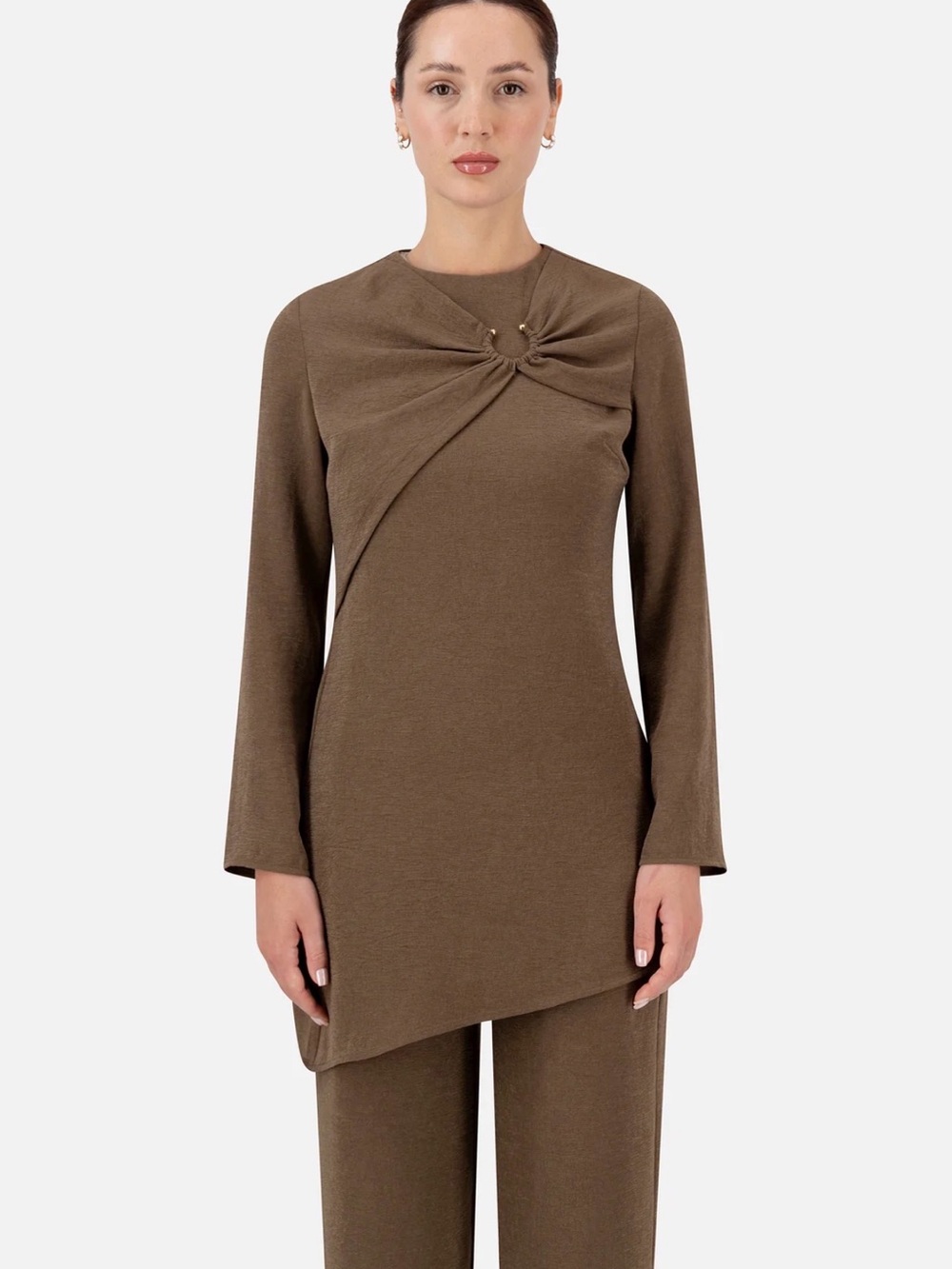 NWT | Fares Twist-Detail Lounge Set in Brown